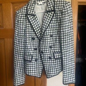 Veronica Beard Jacket white navy and green.  Worn once.  Perfect condition.